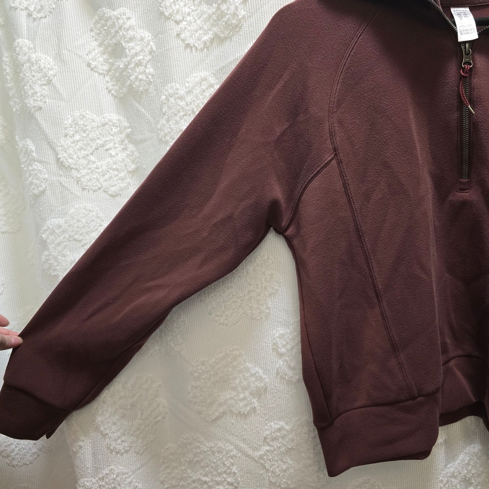 Spanx Airessentials Half Zip Pullover Burgundy Ma… - image 5